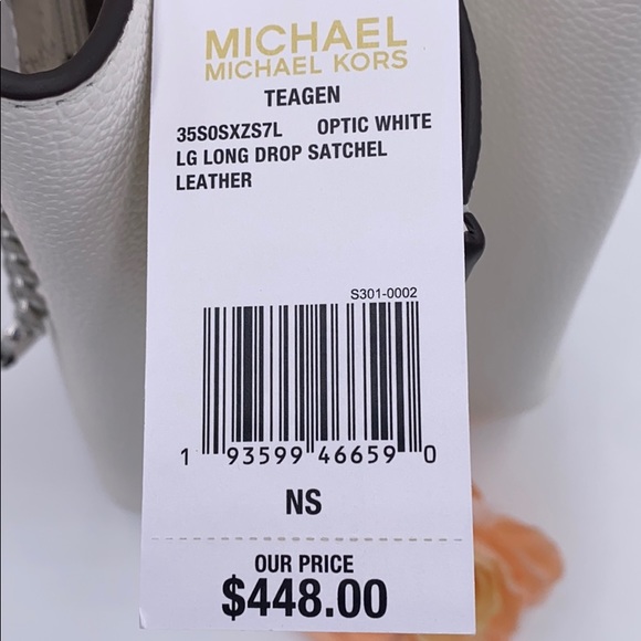 MICHAEL KORS TEAGEN LARGE LONG DROP SATCHEL WHITE - Picture 13 of 13